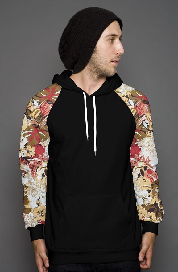 Floral sleeve hoodie new arrivals