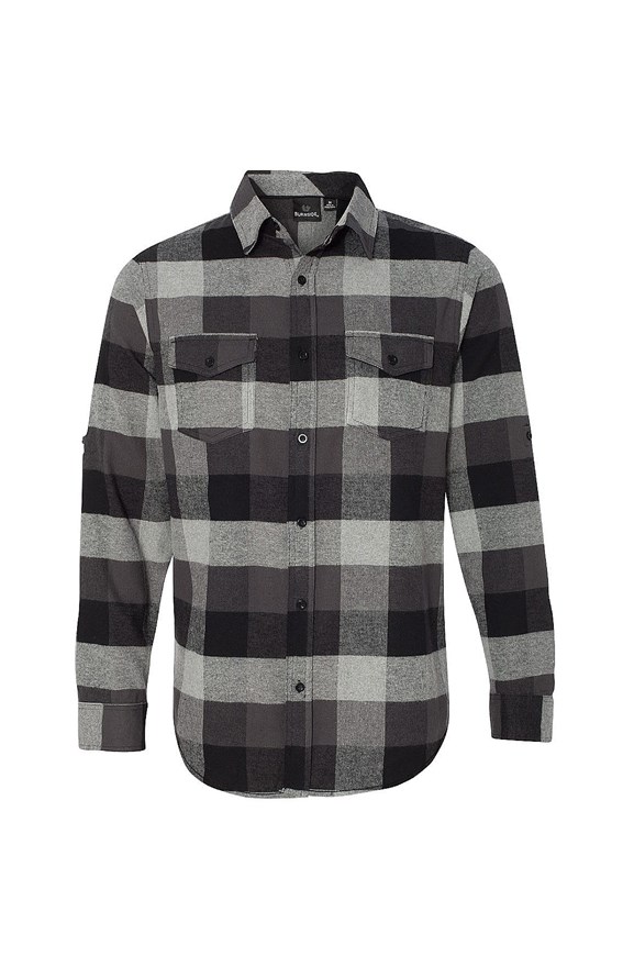 mens collars Long Sleeve Flannel Grey And Black