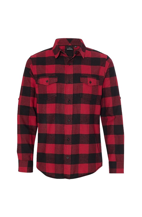 mens collars Long Sleeve Flannel Red And Black