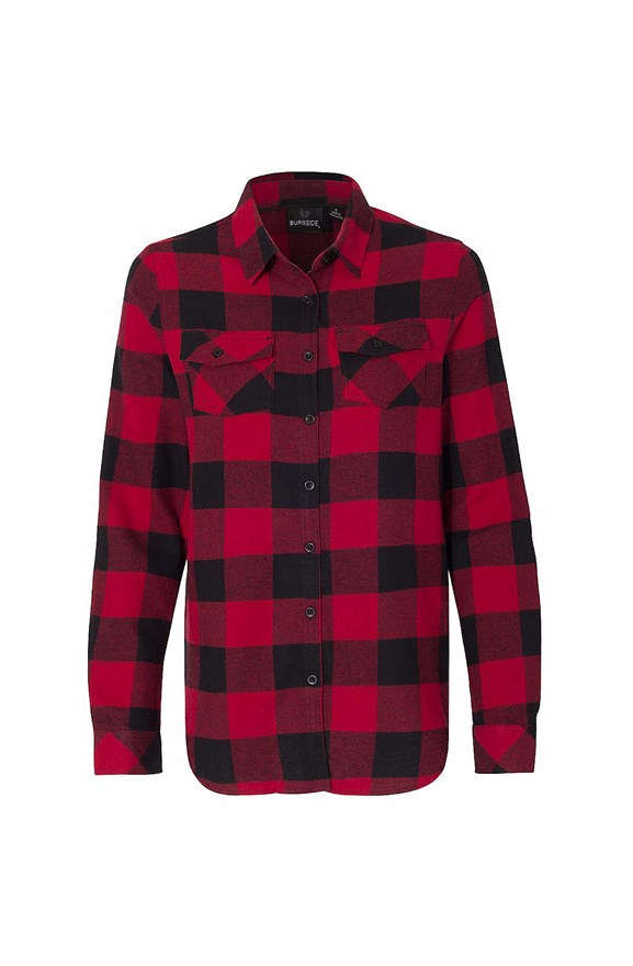 womens collars Womens Long Sleeve Red Flannel