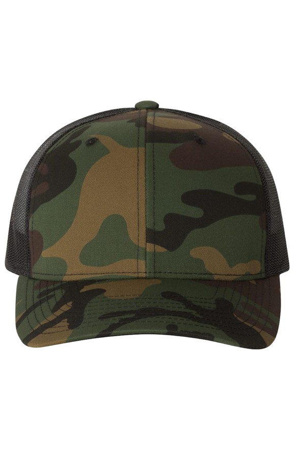 mens hats Green Camo/ Black Trucker-Cap
